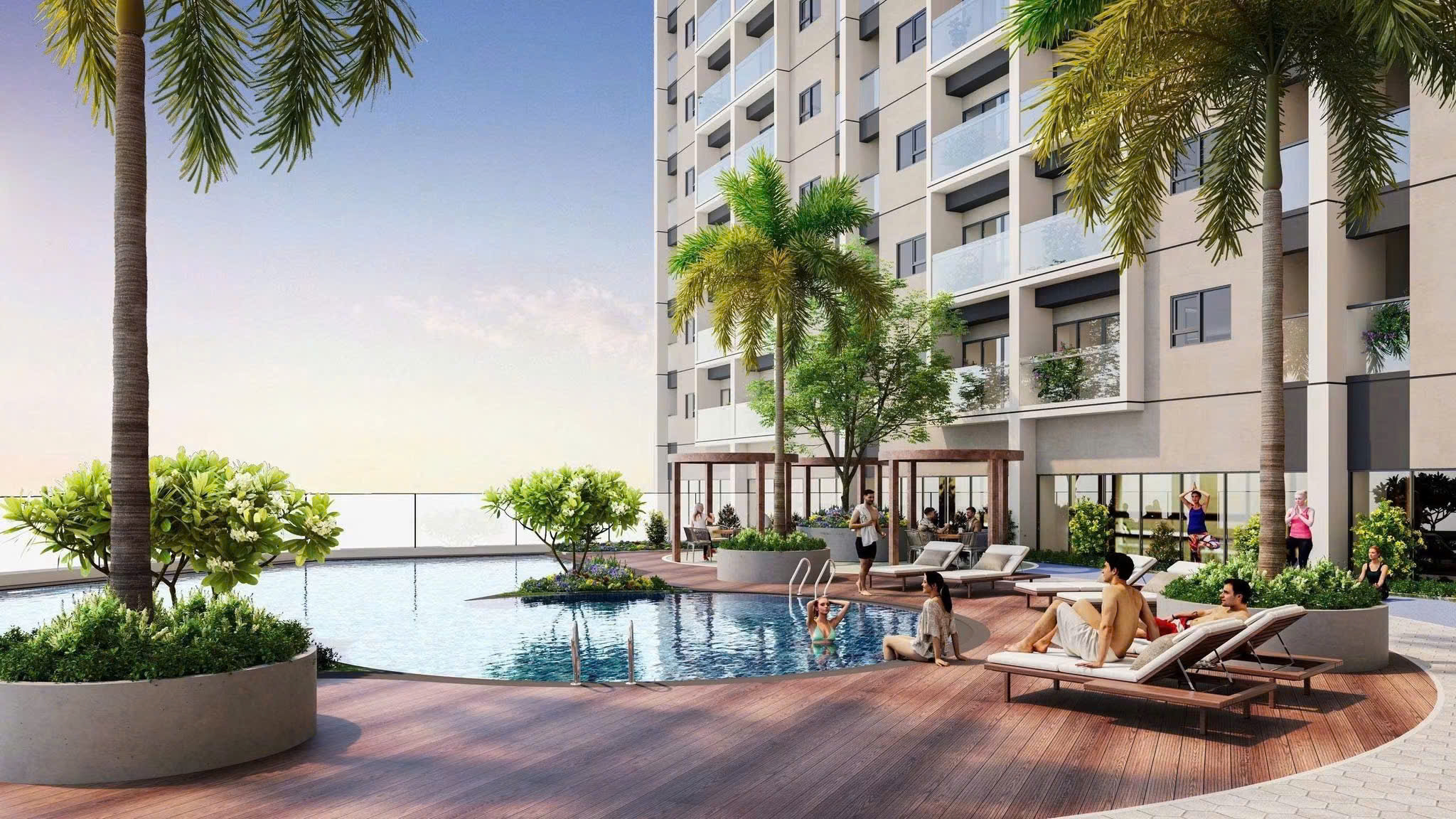 Bể bơi nội khu nhà ở xã hội Entiz Hưng Lộc