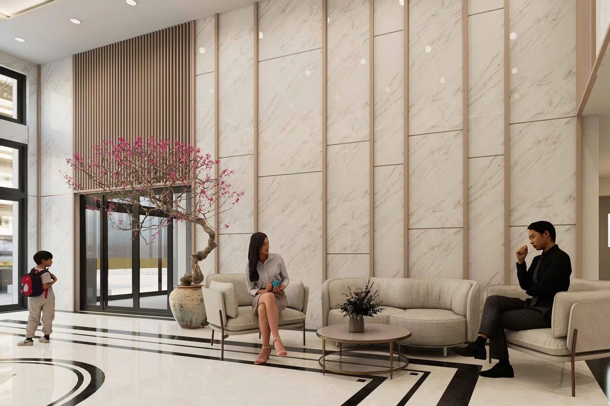 Sảnh nội khu hiện đại Entiz Hưng Lộc