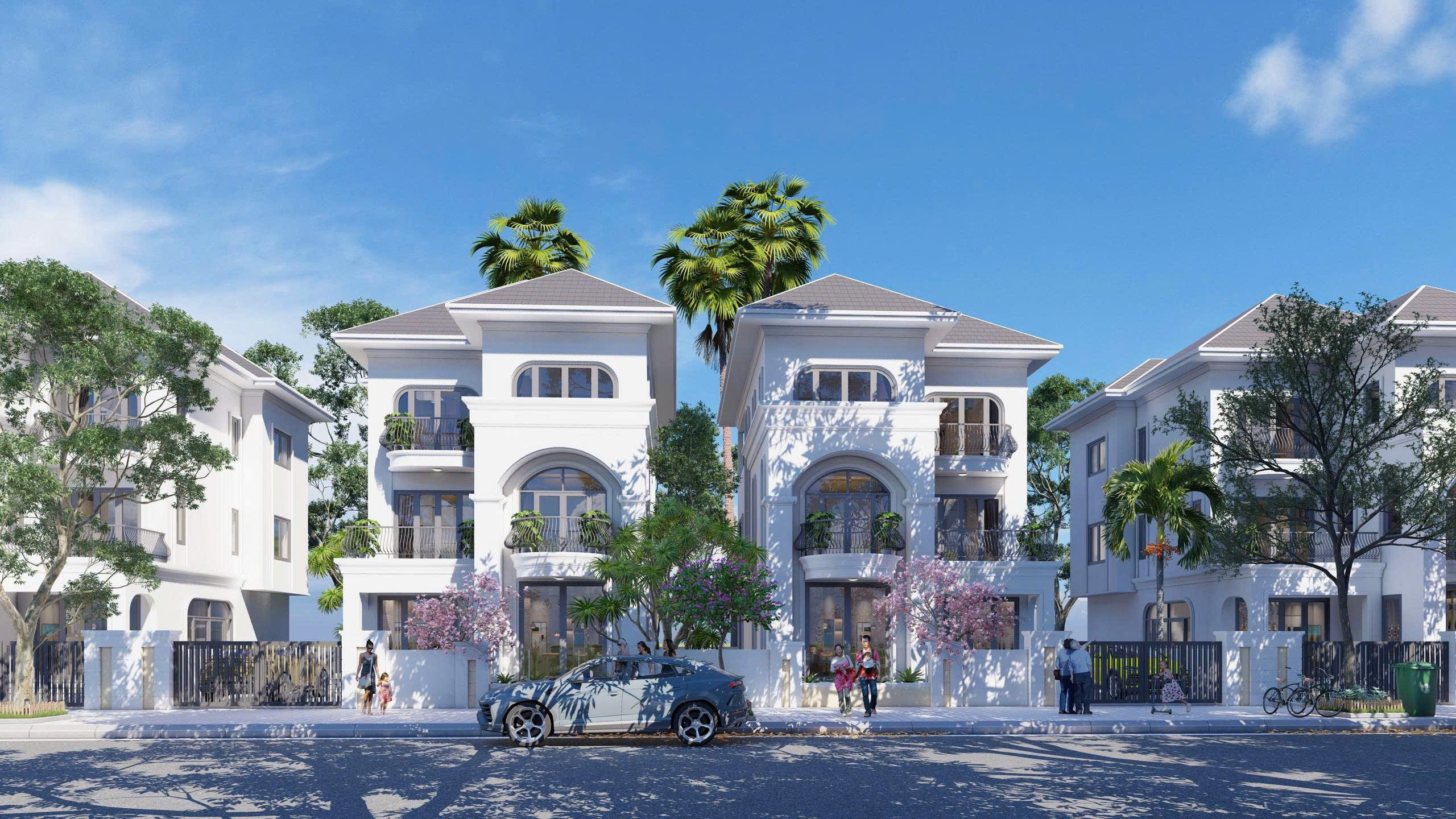 Phối cảnh khu biệt thự dự án Nam Đàn New Central – Park City Nam Đàn