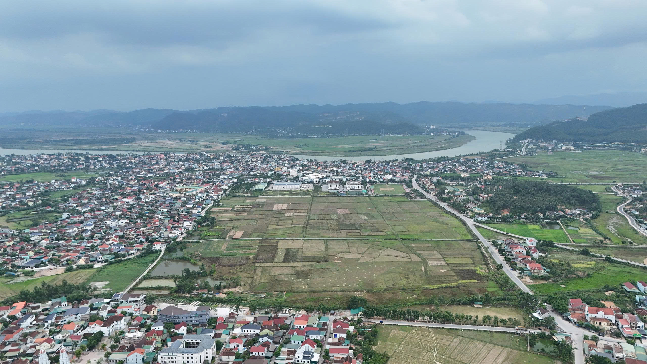Flycam toàn cảnh vùng quy hoạch dự án Park City Nam Đàn, xã Vạn An, Nghệ An