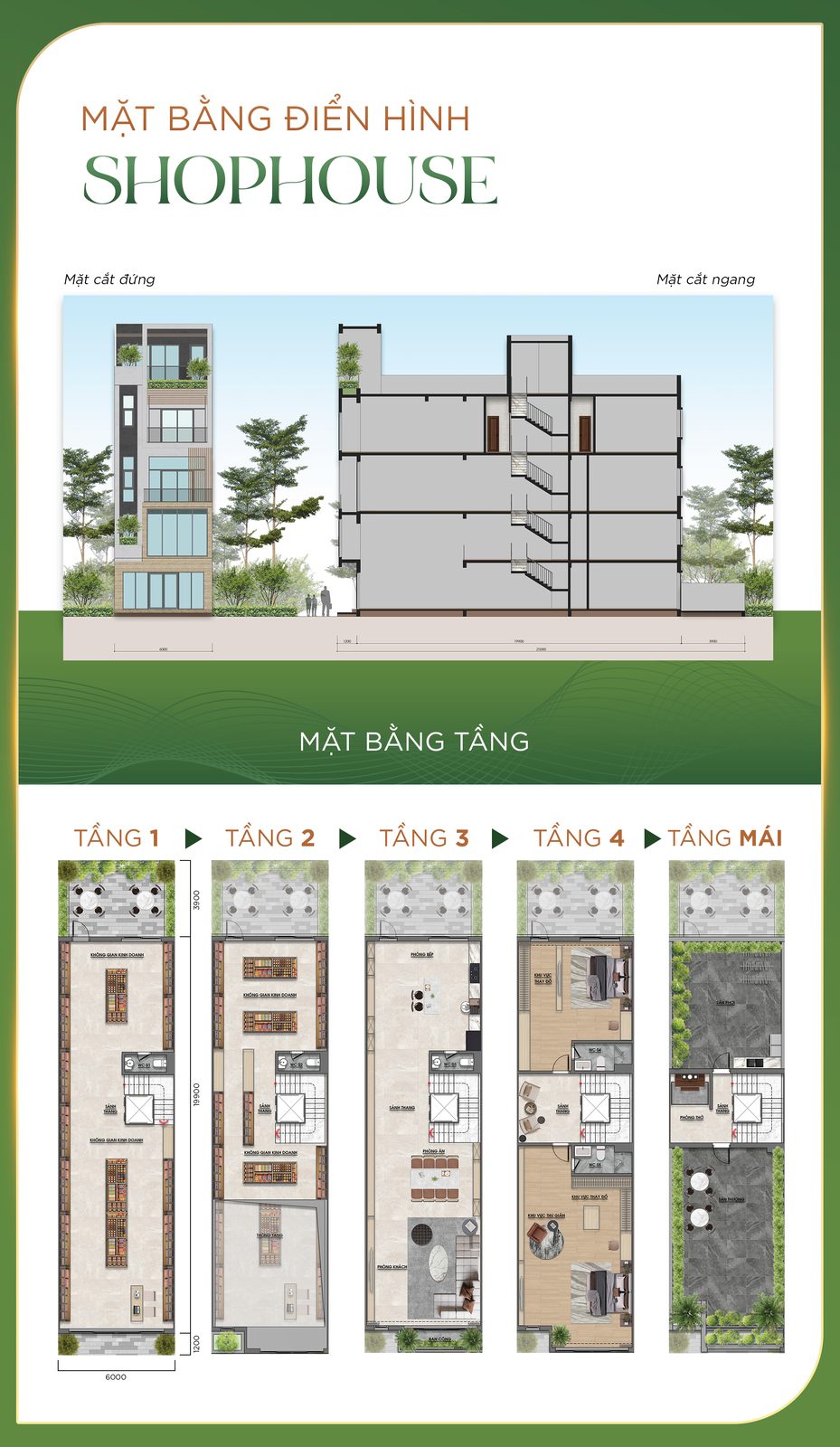 Mặt bằng điển hình shophouse AN Village Sào Nam Cửa Lò
