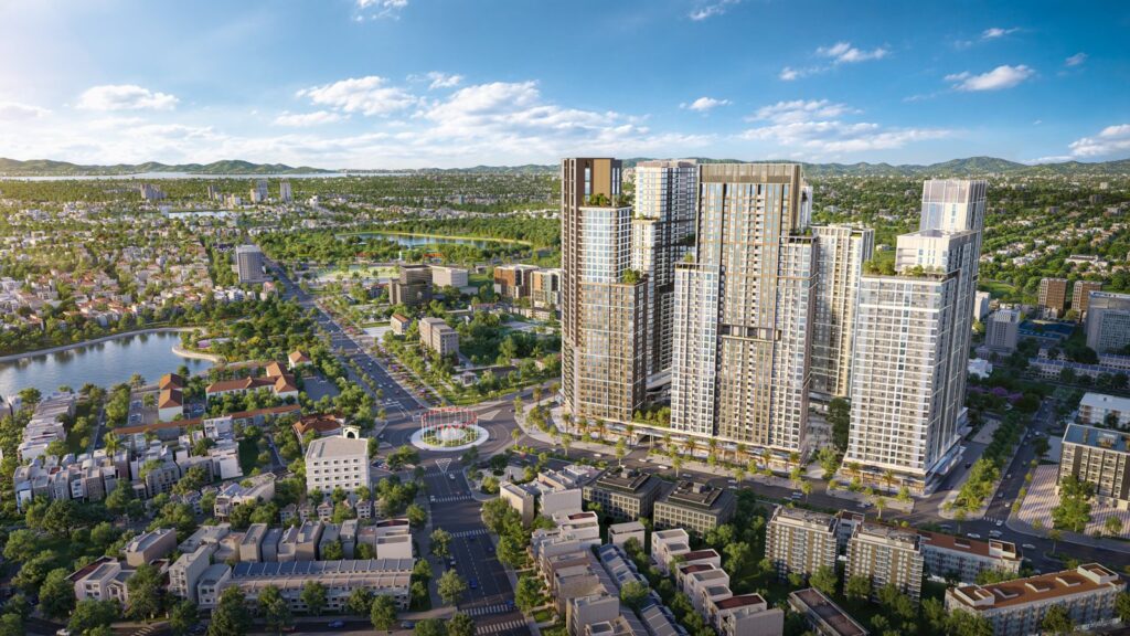 Chuyển nhượng hợp đồng mua bán căn hộ chung cư: Toàn cảnh Sun Glory Residence nhìn từ Đại lộ Lê Nin