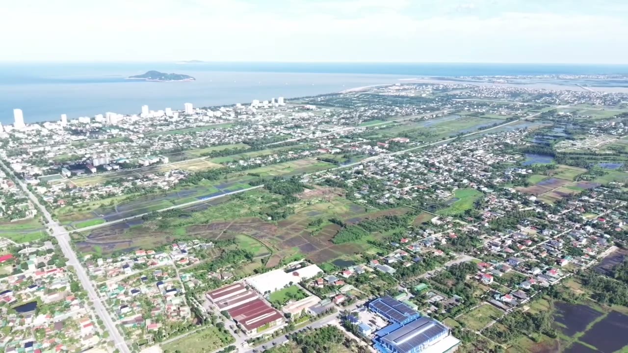 Flycam khu đất nền AN Village Cửa Lò (Lapinta) nhìn hướng biển, dự án bất động sản Cửa Lò 2026