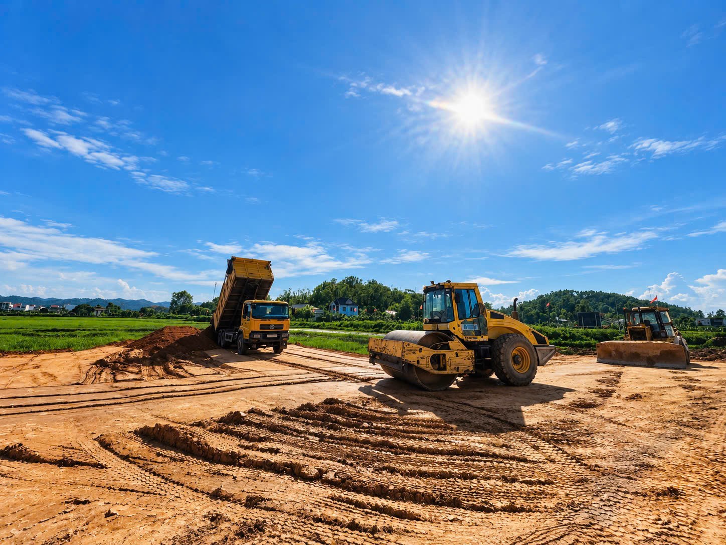 Chuẩn bị thi công san nền – khách hàng mong chờ Park City Nam Đàn khởi công