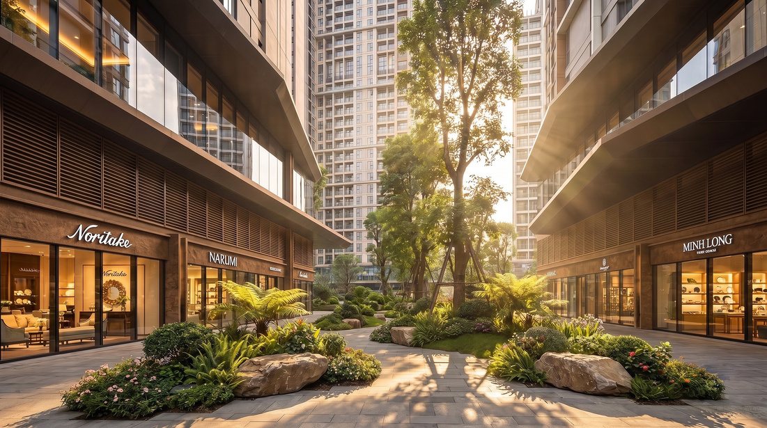 Phố mua sắm nội khu tại khối đế Sun Glory Residence Trường Vinh